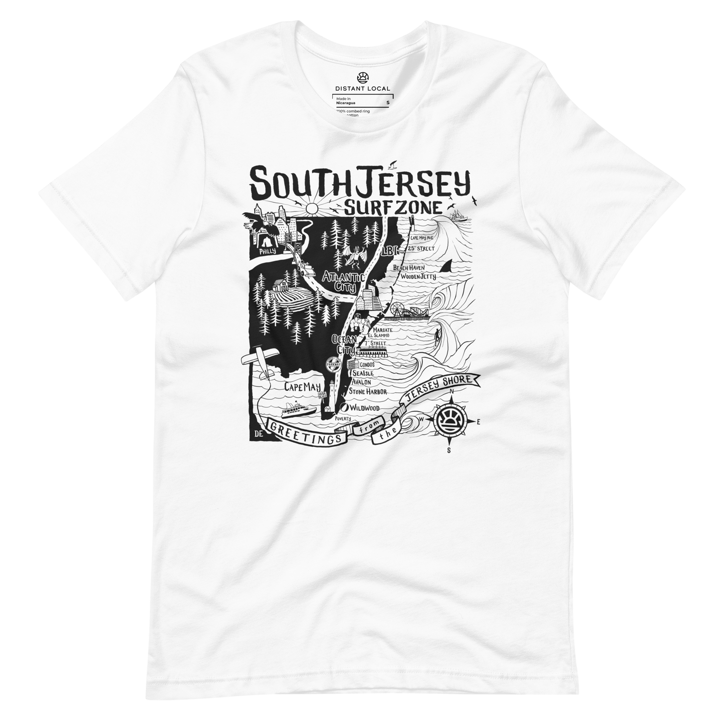 SOUTH JERSEY Unisex Map T-Shirt