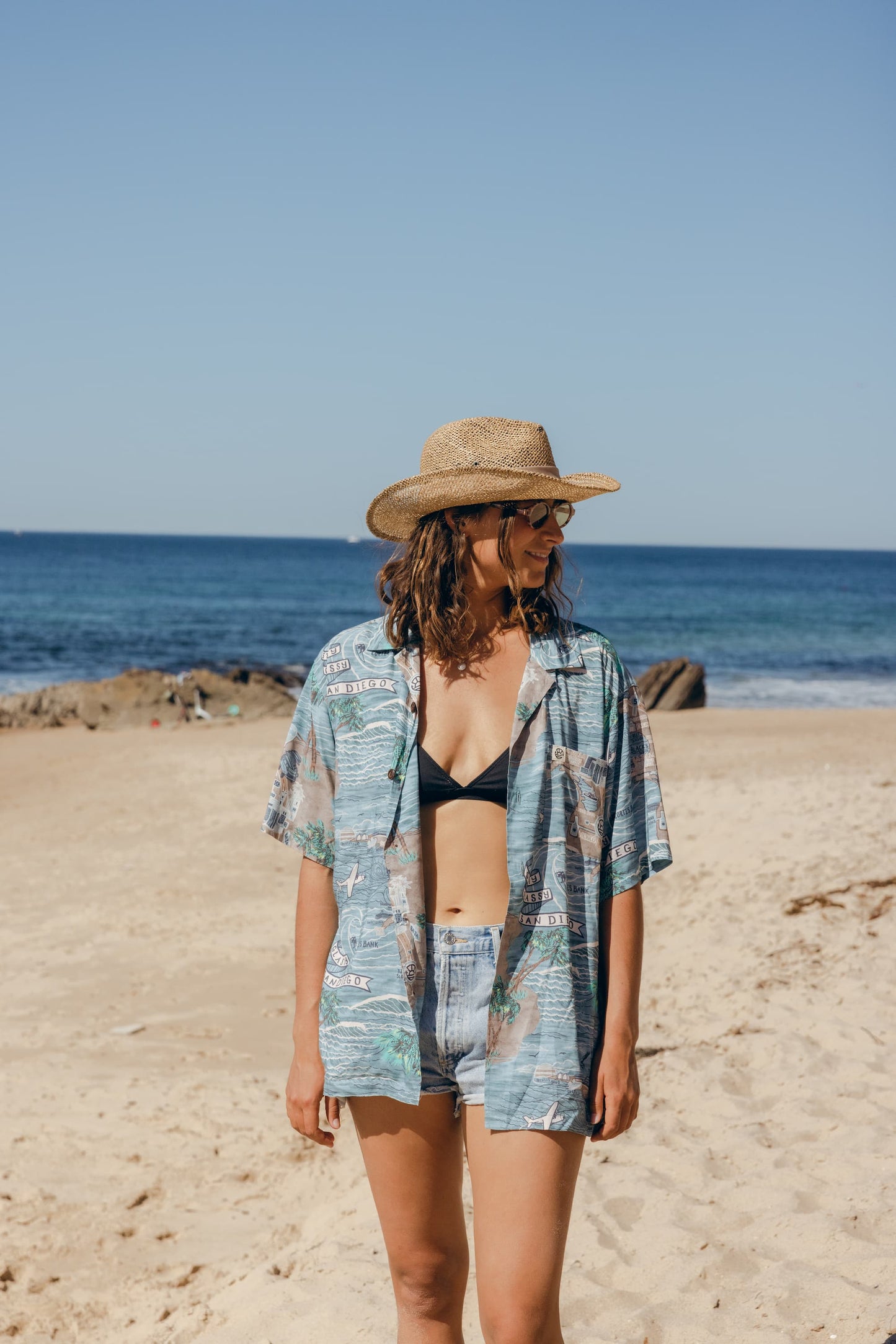 Stay Glassy Aloha Shirt - San Diego Surf Map