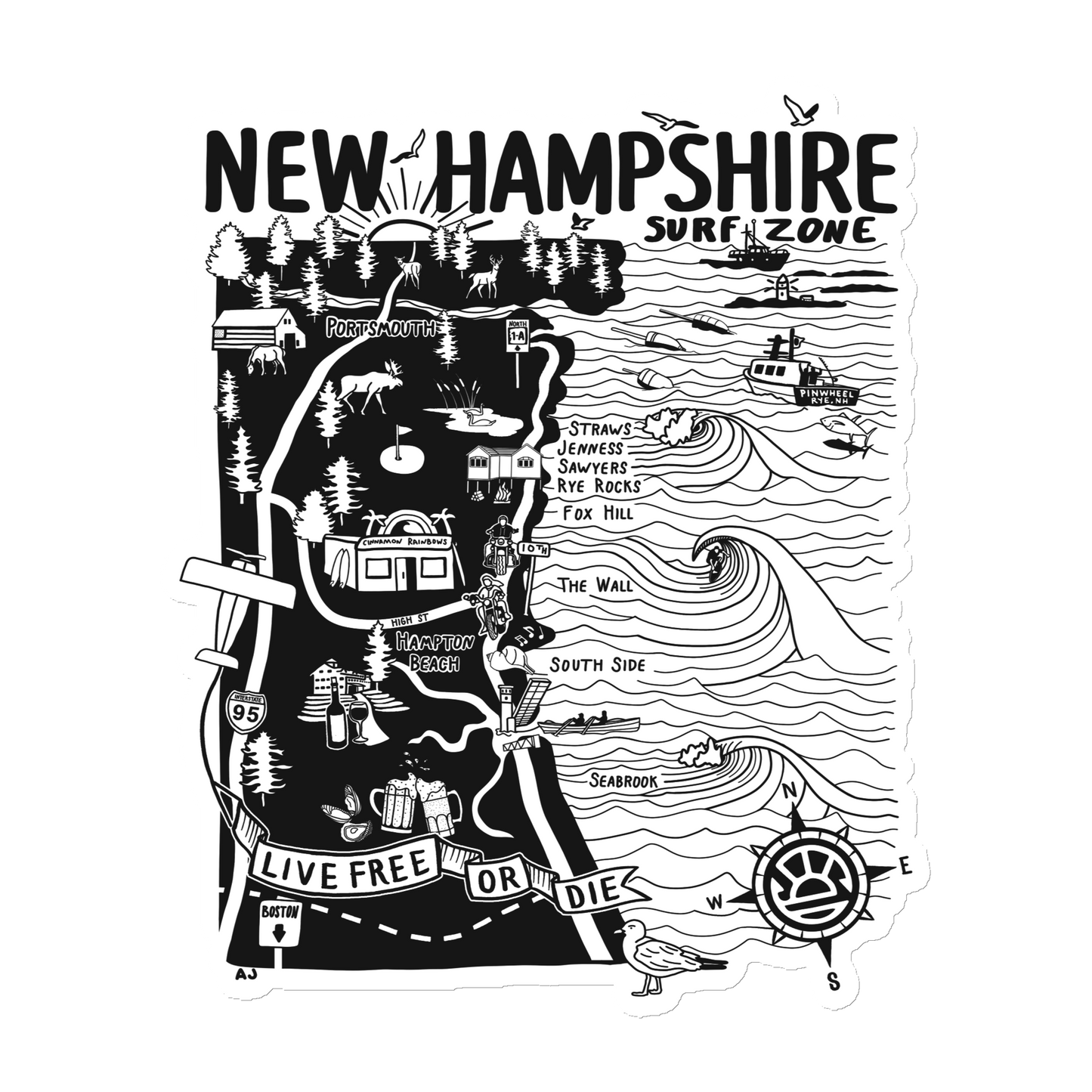 New Hampshire Surf Zone | Map Magnet