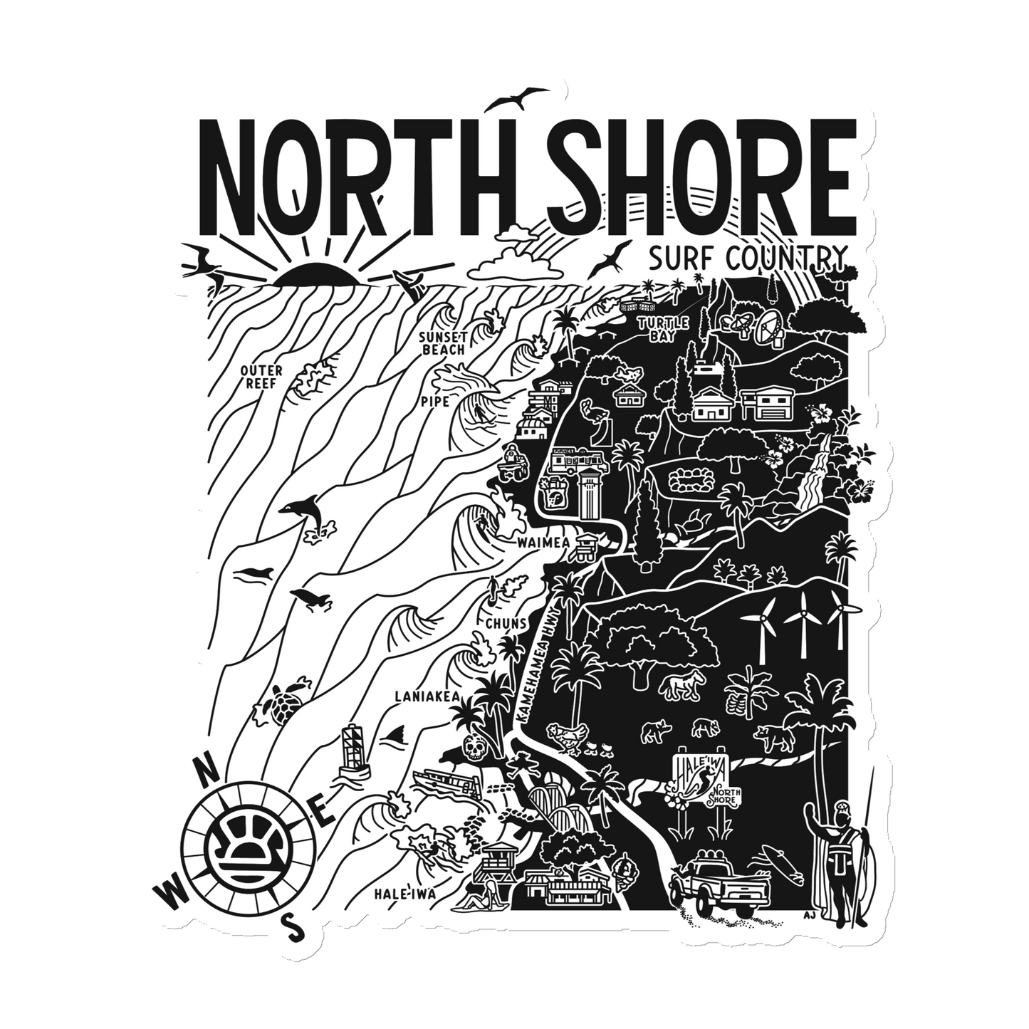 North Shore Hawaii | Map Magnet