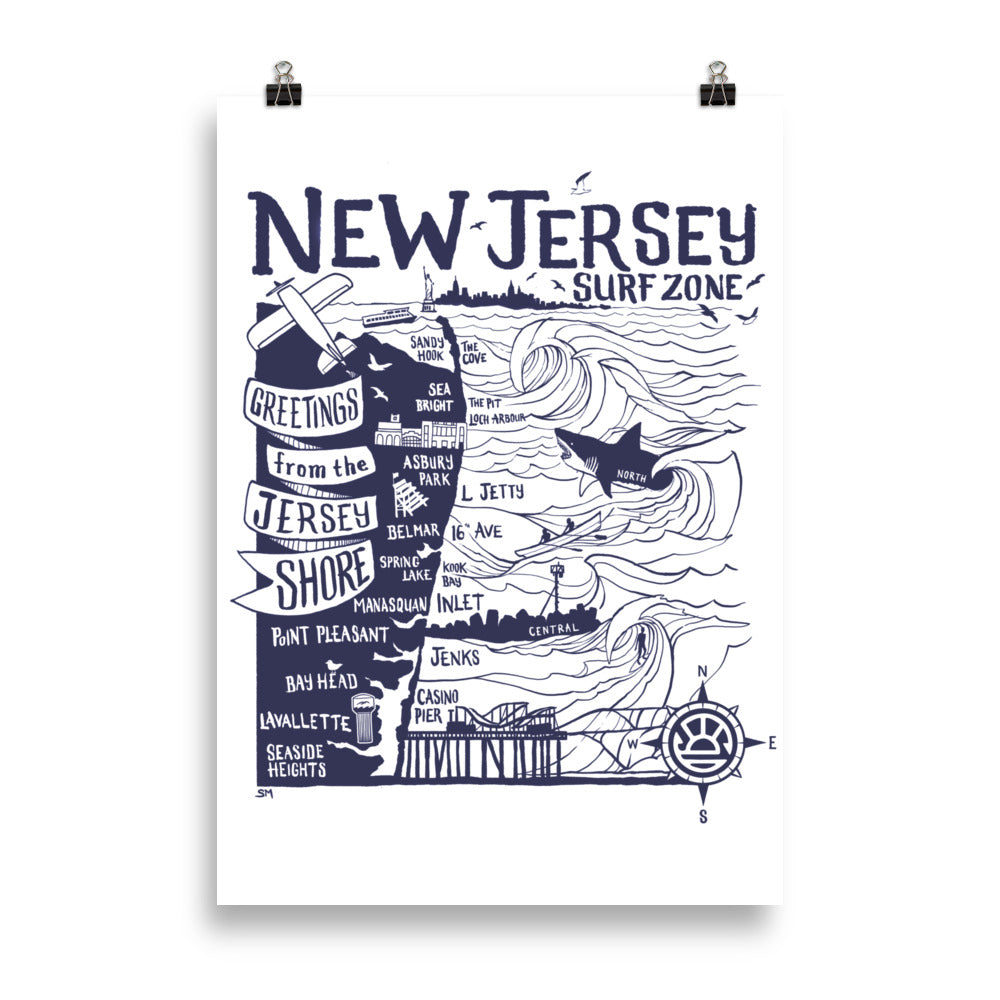 Poster | Surf Map Apparel & Art by Distant Local.