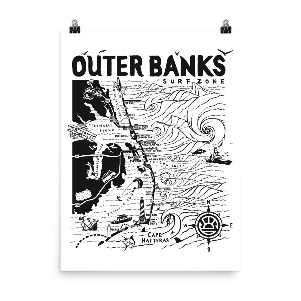 OUTER BANKS Map Poster