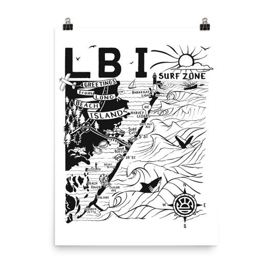 LONG BEACH ISLAND Map Poster