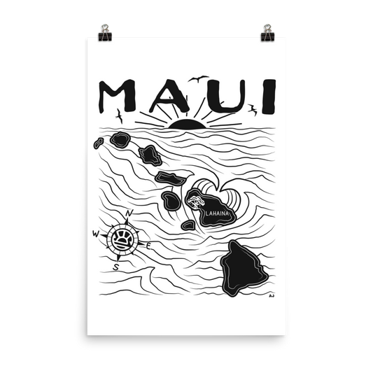 MAUI FUNDRAISER Map Poster