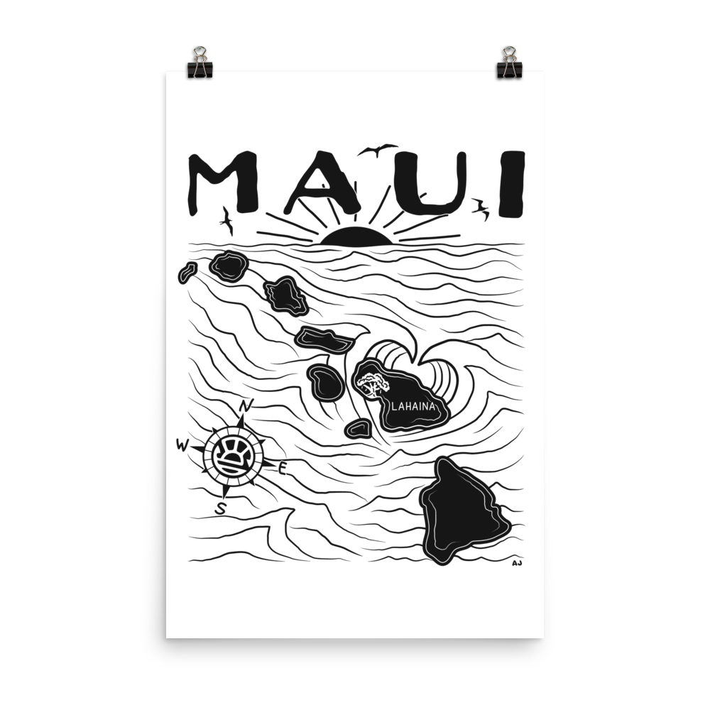 MAUI FUNDRAISER Map Poster
