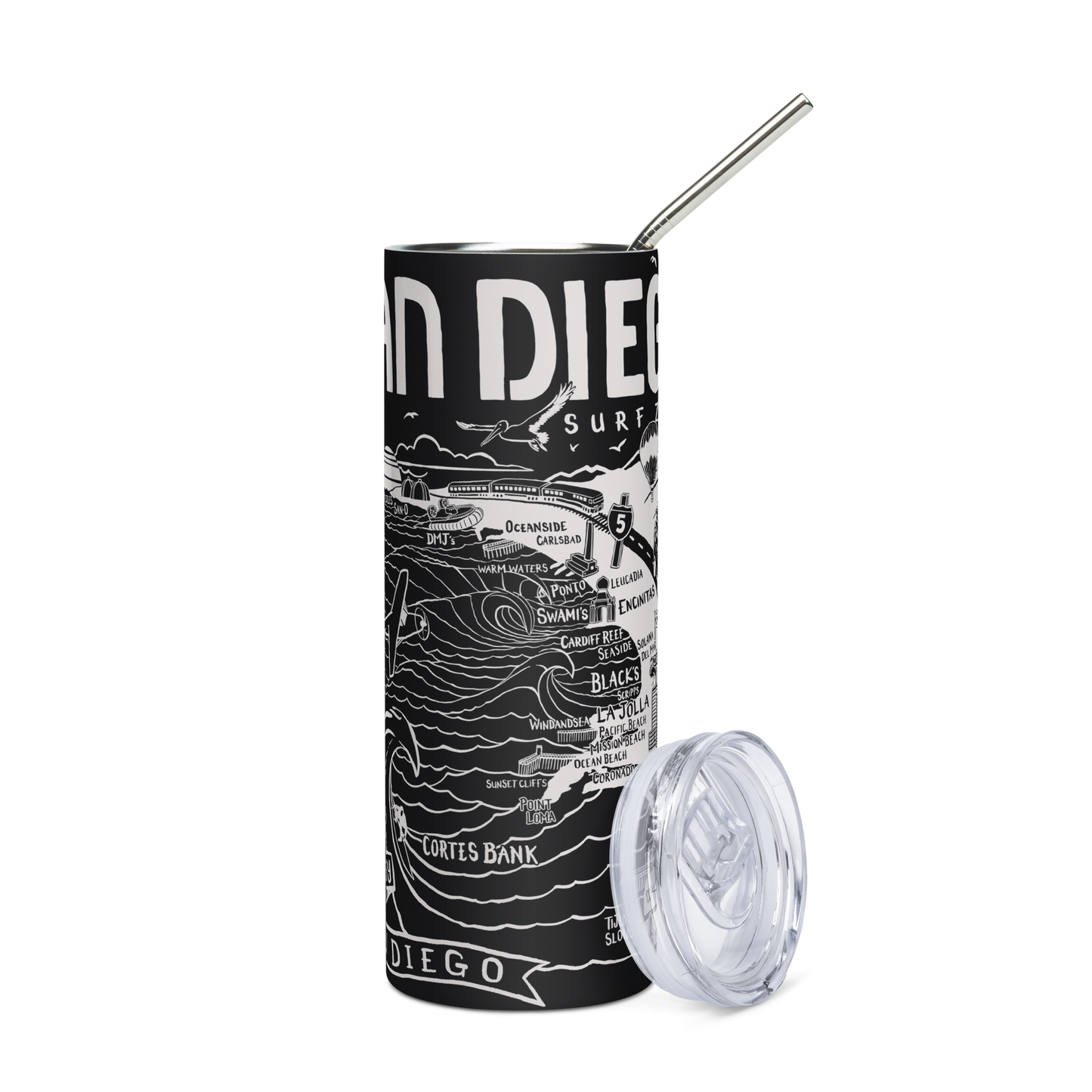 SAN DIEGO Stainless Steel Map Tumbler