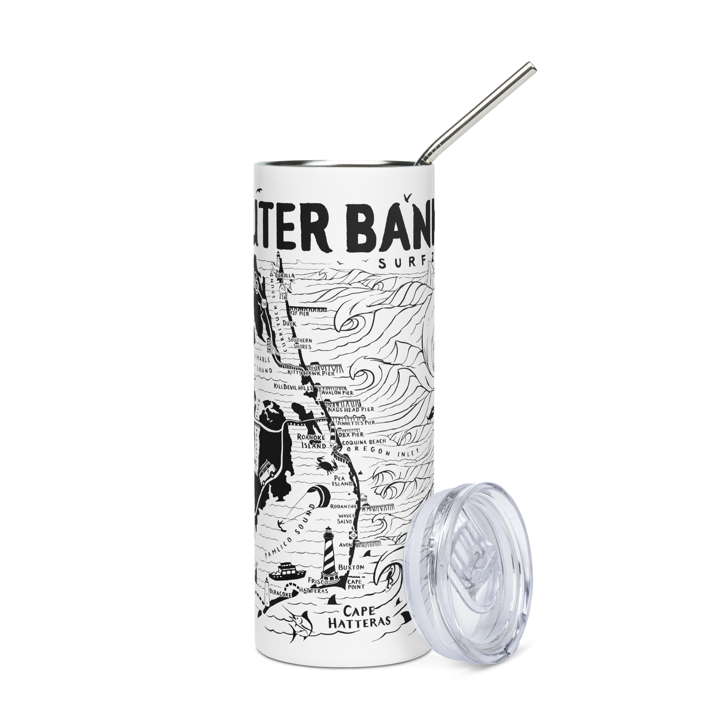 OUTER BANKS Stainless Steel Map Tumbler