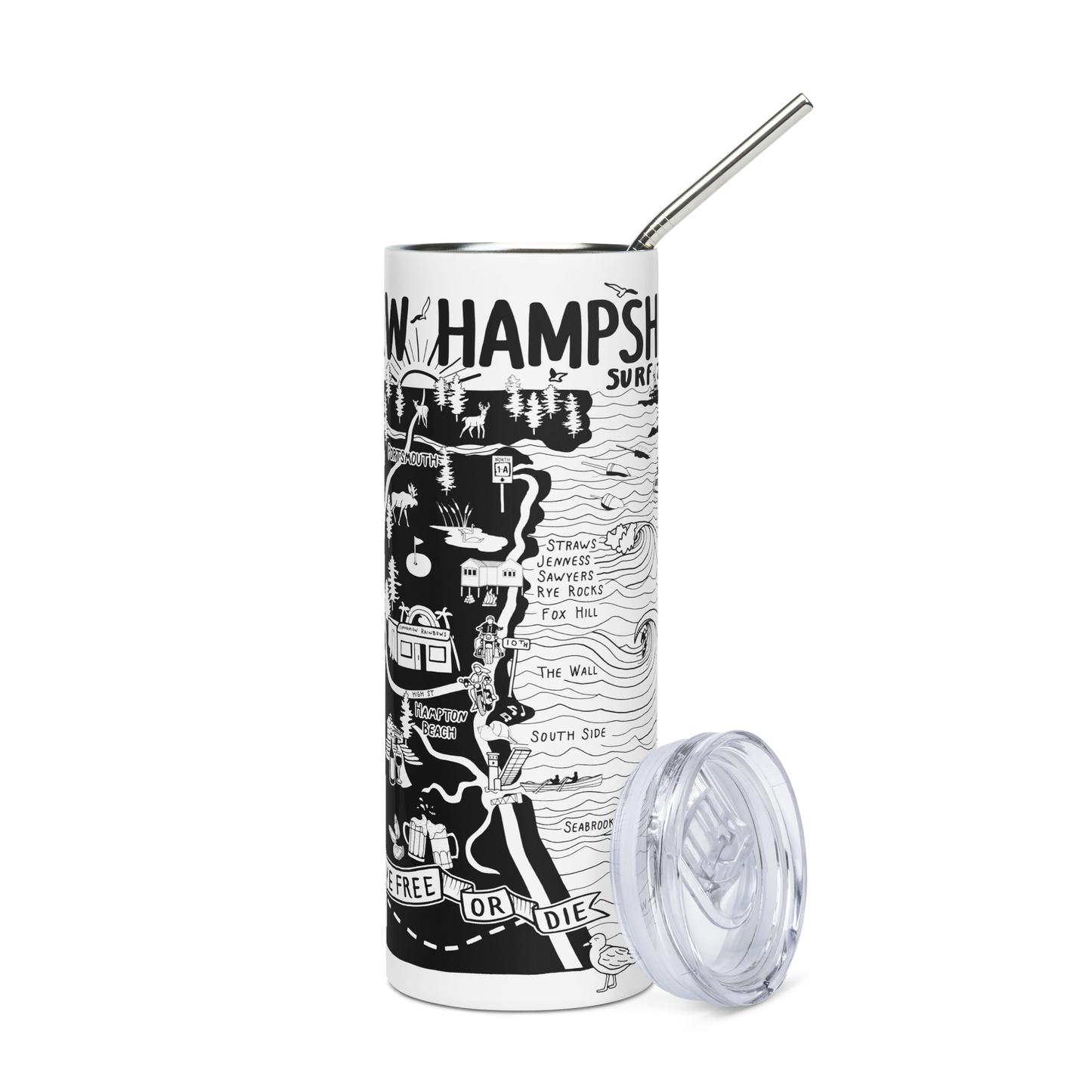 NEW HAMPSHIRE Stainless Steel Map Tumbler