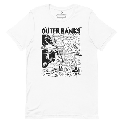 OUTER BANKS Unisex Map T-Shirt | Surf Map Apparel & Art by Distant Local.