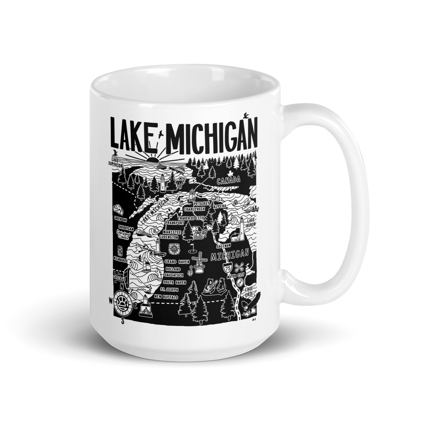 LAKE MICHIGAN Map Mug