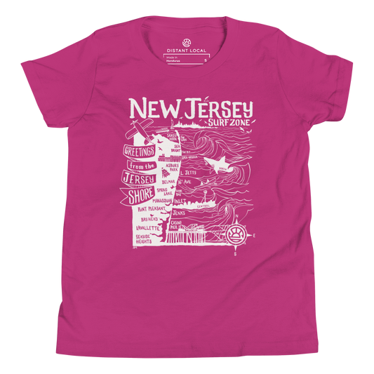 NORTH JERSEY Kids Unisex Map T-Shirt