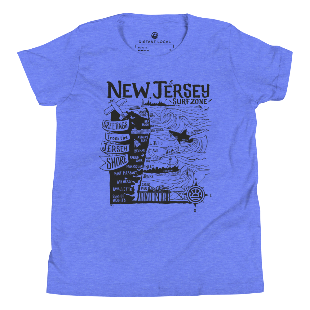 NORTH JERSEY Kids Unisex Map T-Shirt