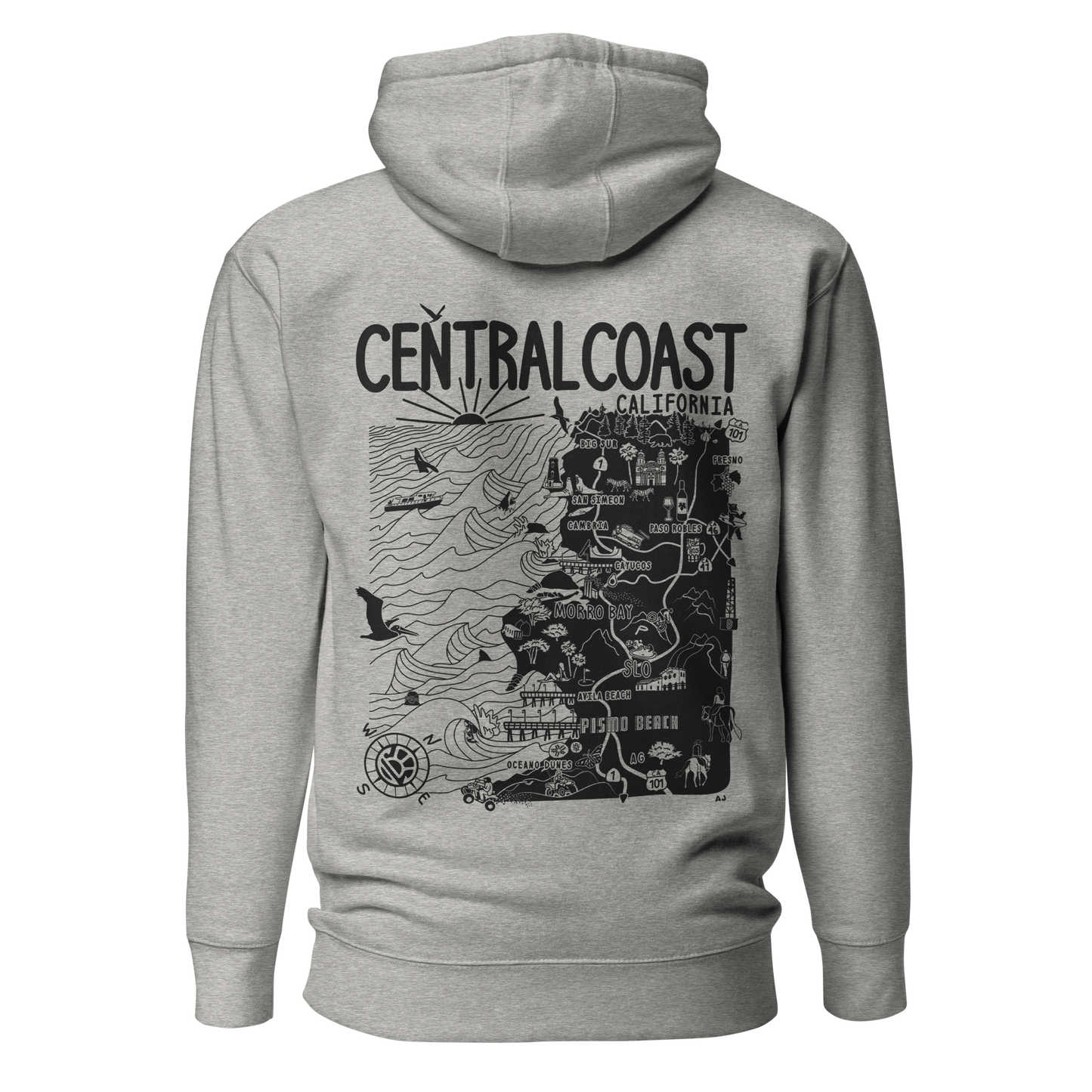CENTRAL CALIFORNIA Unisex Map Hoodie