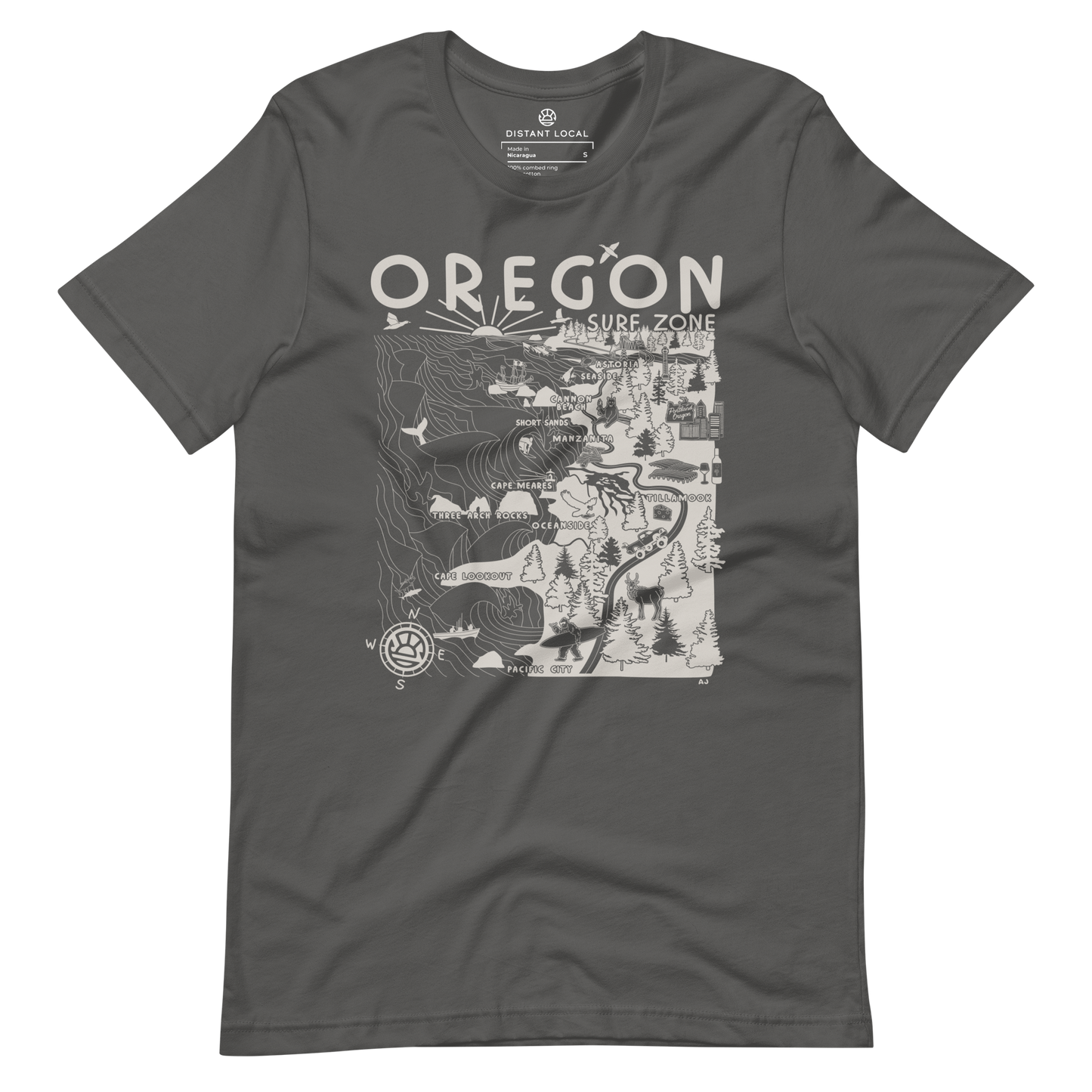 OREGON Unisex Map T-Shirt