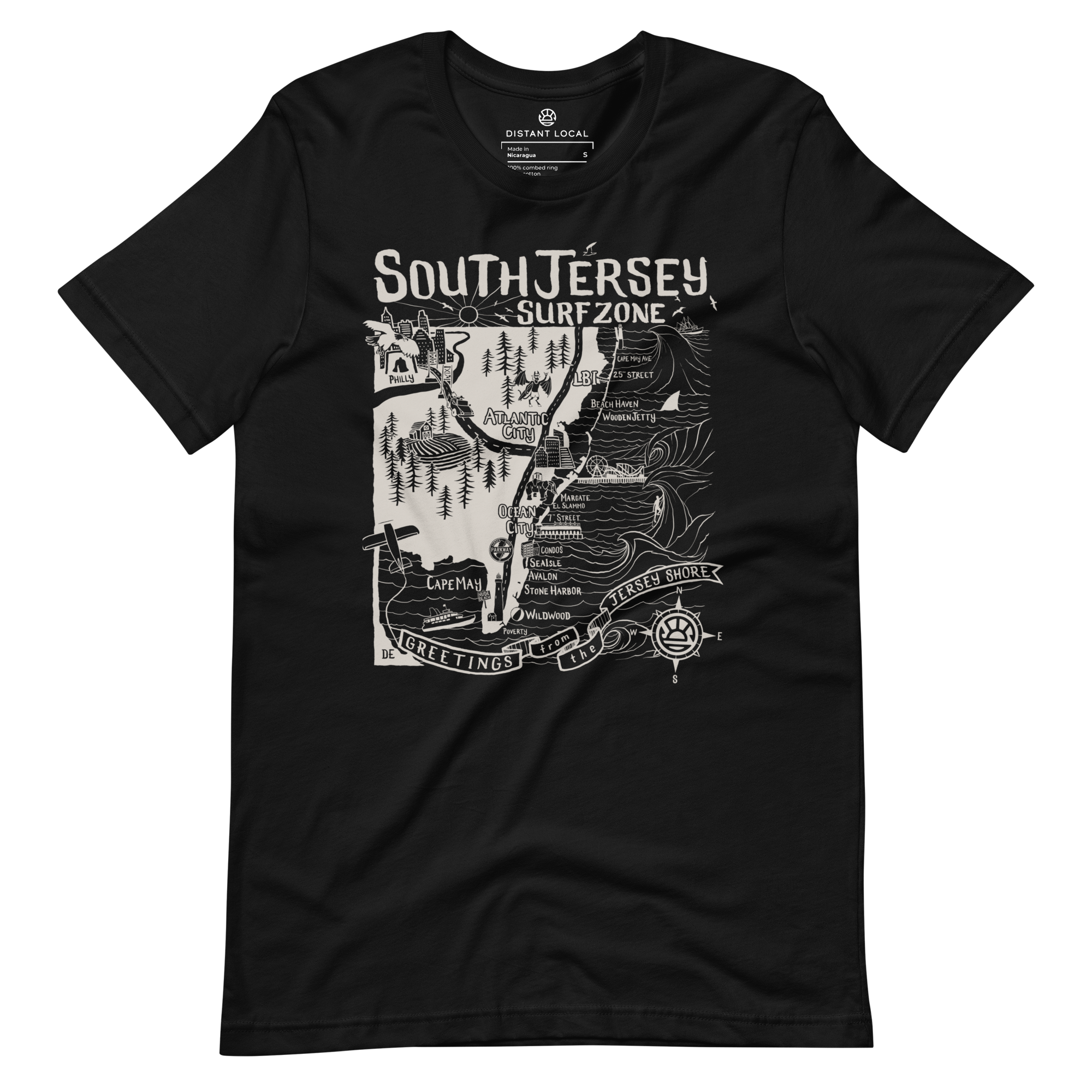 SOUTH JERSEY Unisex Map T-Shirt – DISTANT LOCAL