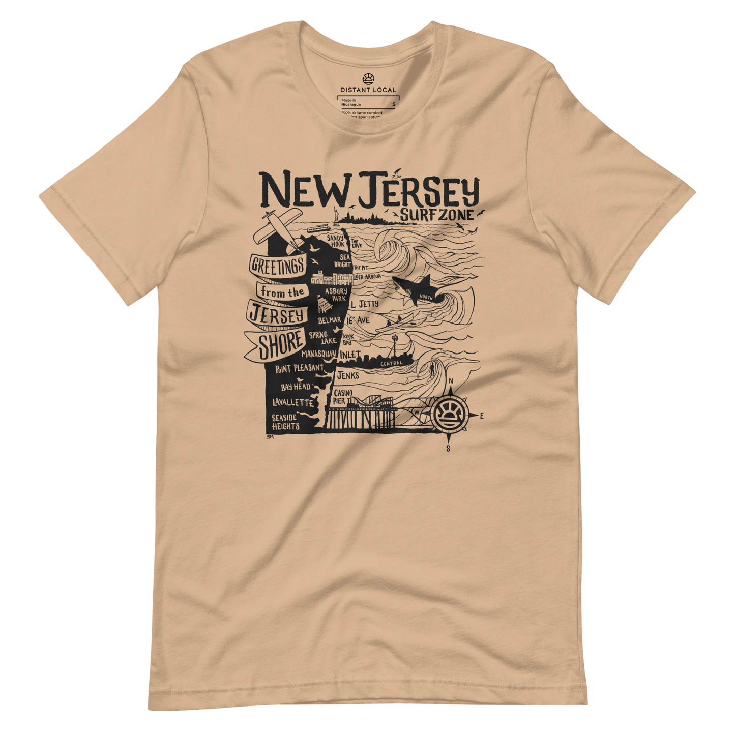 NORTH JERSEY Unisex Map T-Shirt