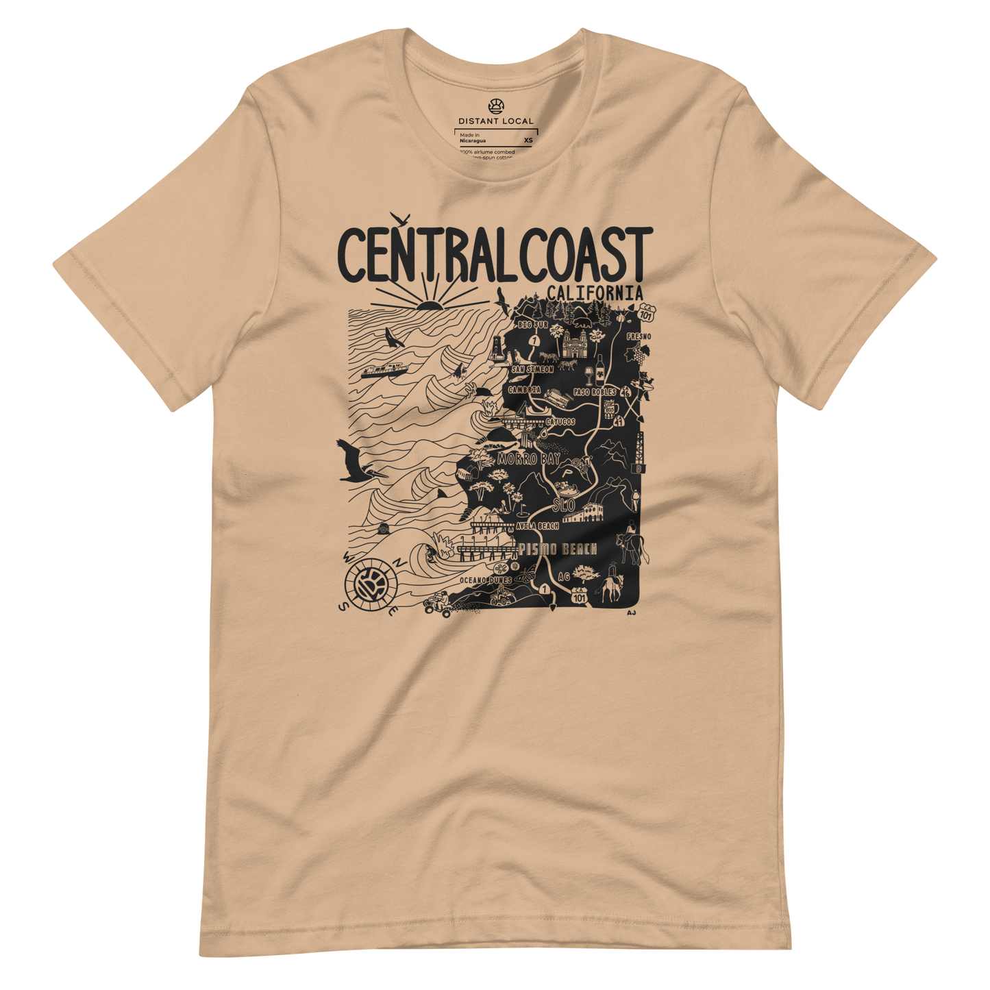 CENTRAL CALIFORNIA Unisex Map T-Shirt