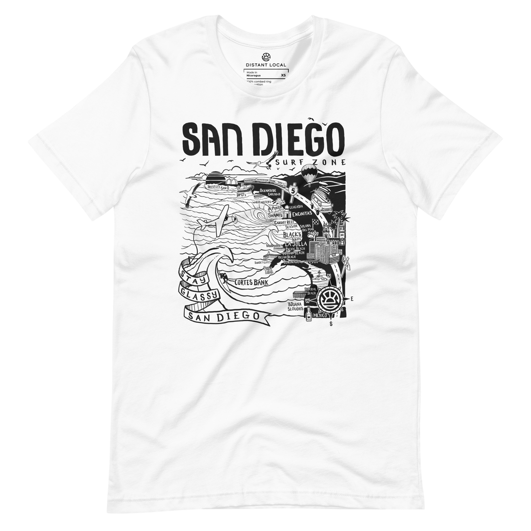Surf Map T-Shirts | Coastal & Surf Zone Map Tees – Distant Local ...