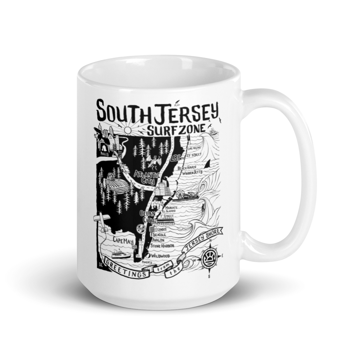 SOUTH JERSEY Map Mug