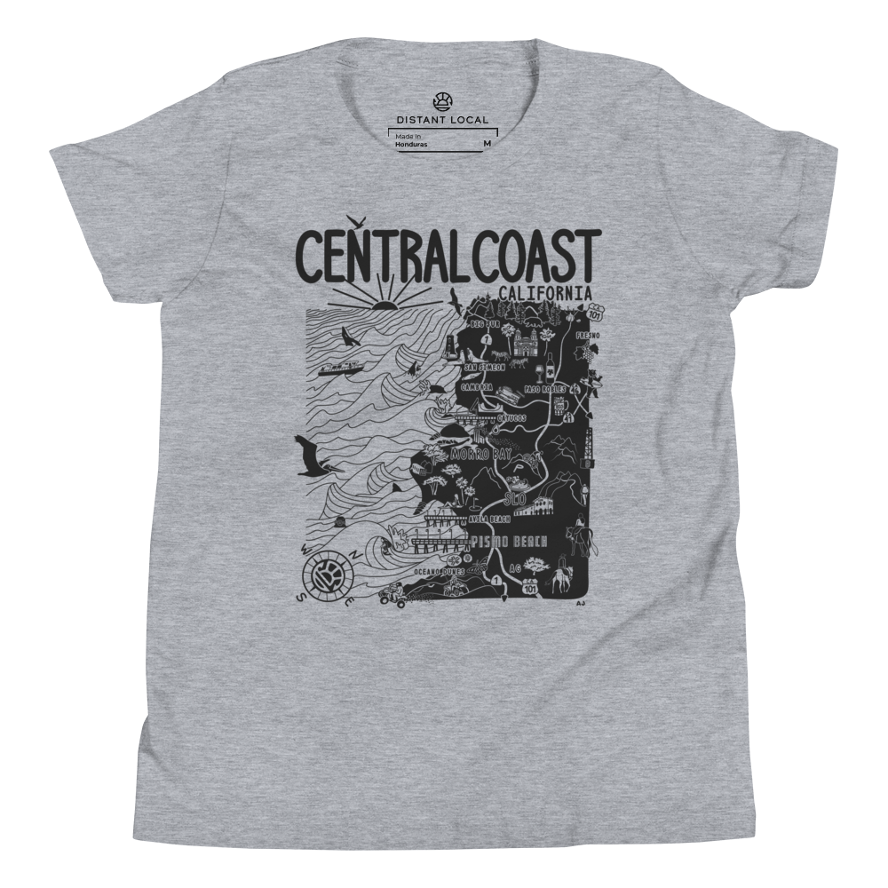 CENTRAL CALIFORNIA Kids Unisex Map T-Shirt